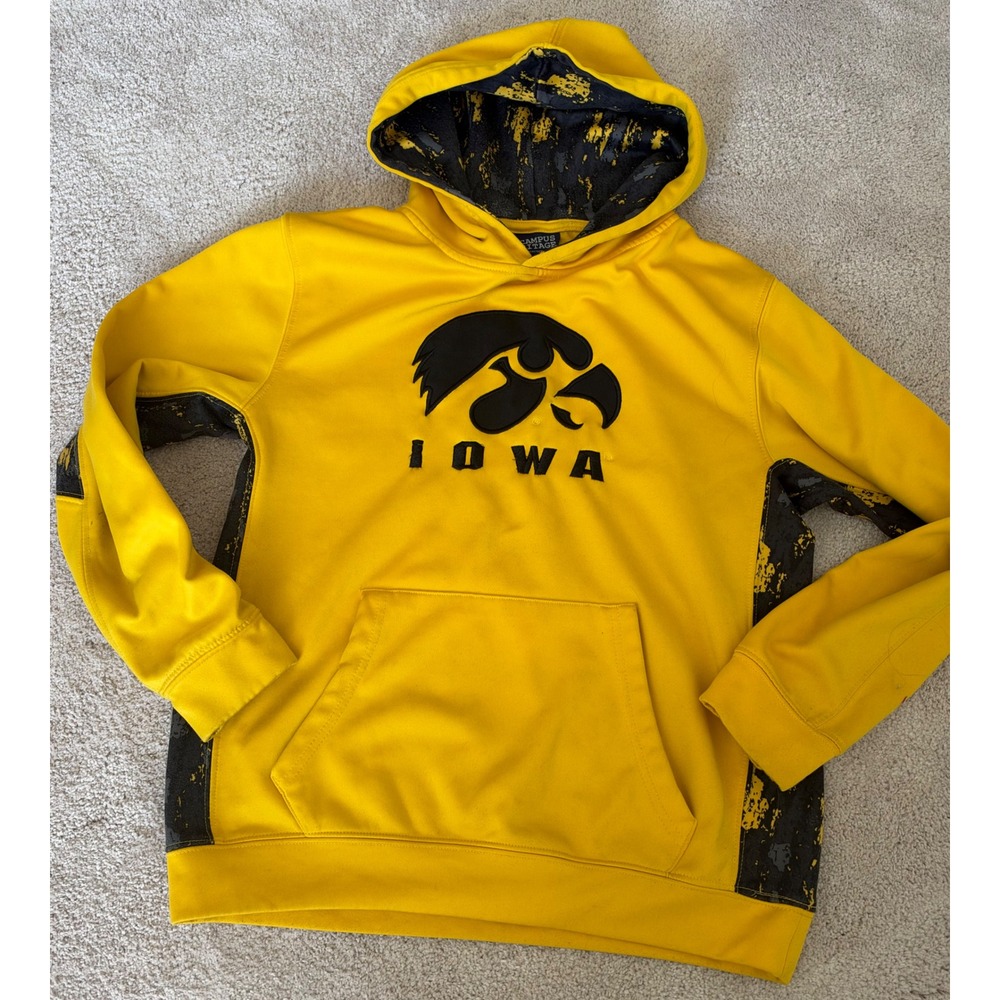 Colosseum Iowa Hawkeyes Youth Hoodie Yellow Black Camo CNQH13 M 12-14 Athletic